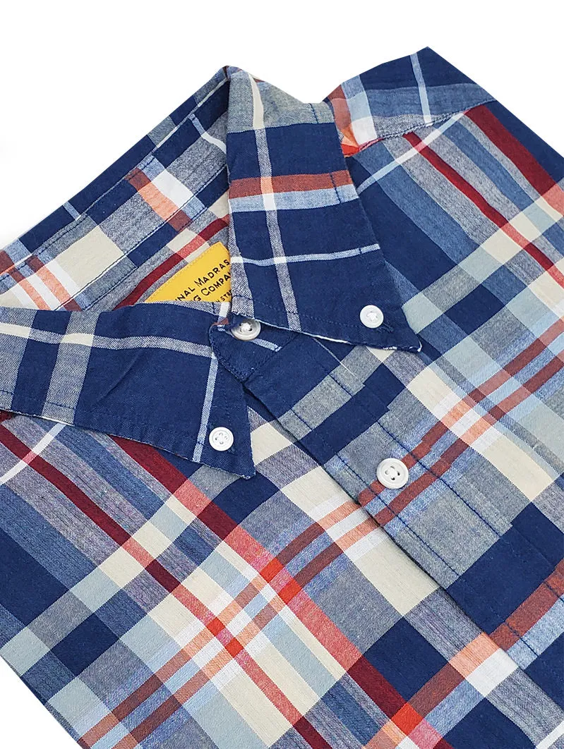N°5 Classic Button Down Collar Long Sleeve Shirt Navy/Grey