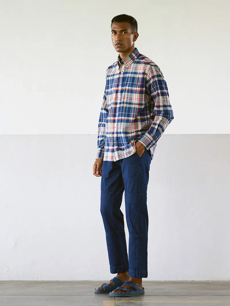 N°5 Classic Button Down Collar Long Sleeve Shirt Navy/Grey