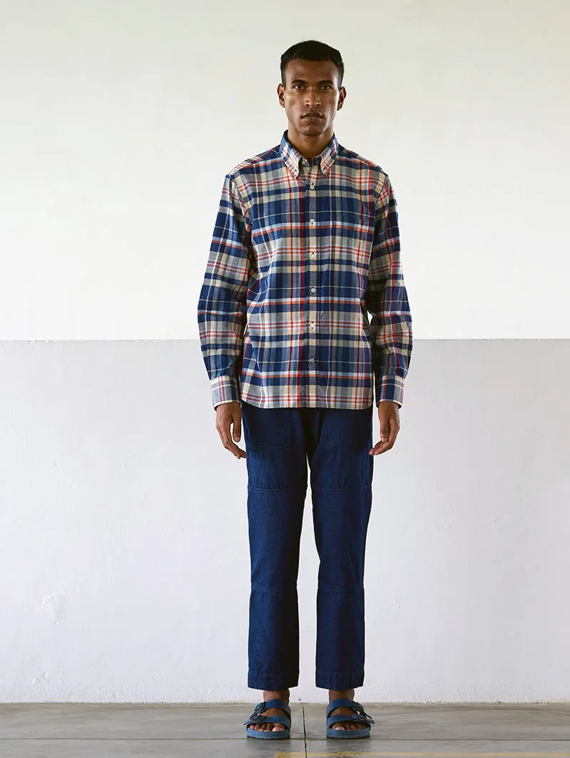 N°5 Classic Button Down Collar Long Sleeve Shirt Navy/Grey