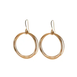 Natalie - Modern 24K gold wire hoop earrings