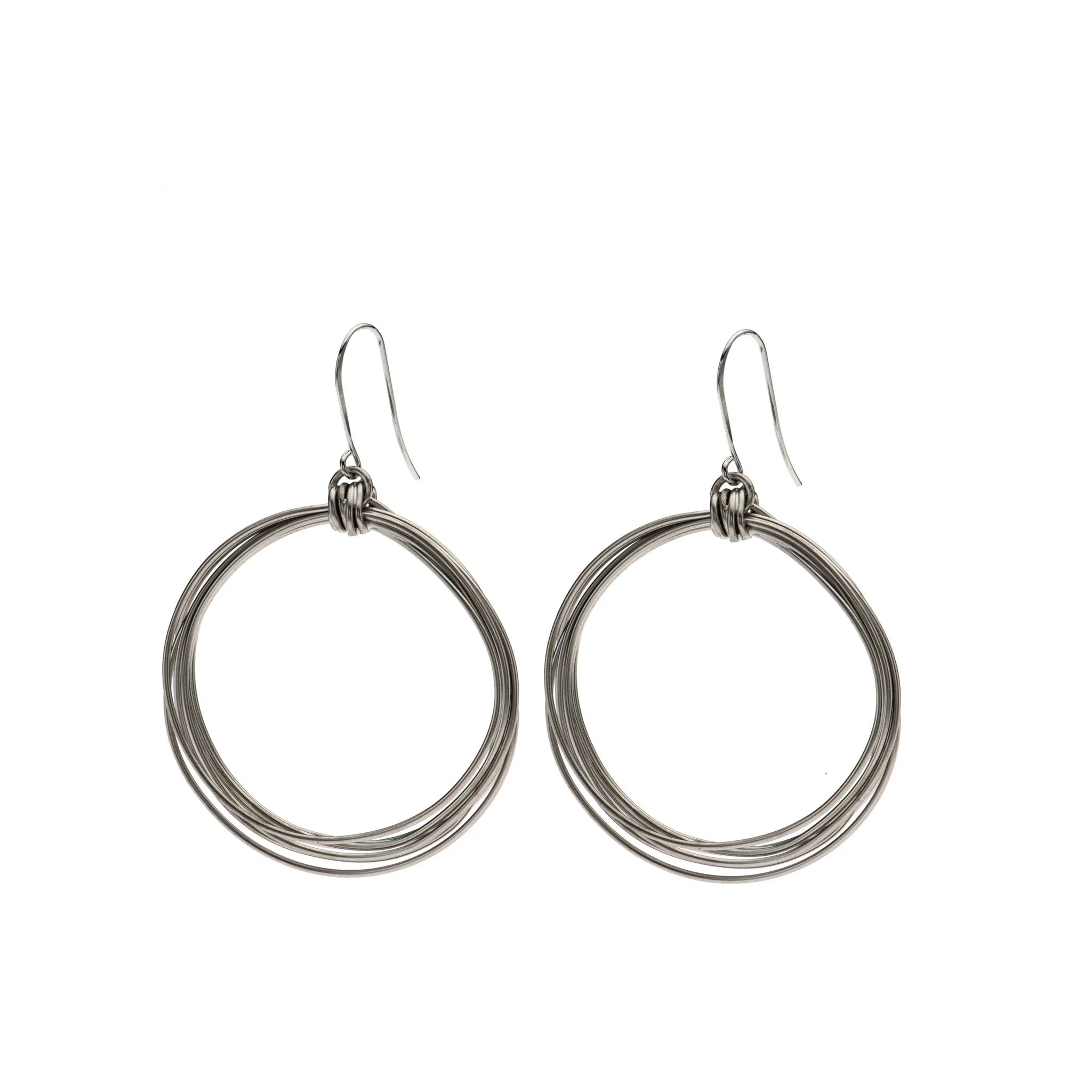 Natalie - Modern 24K gold wire hoop earrings