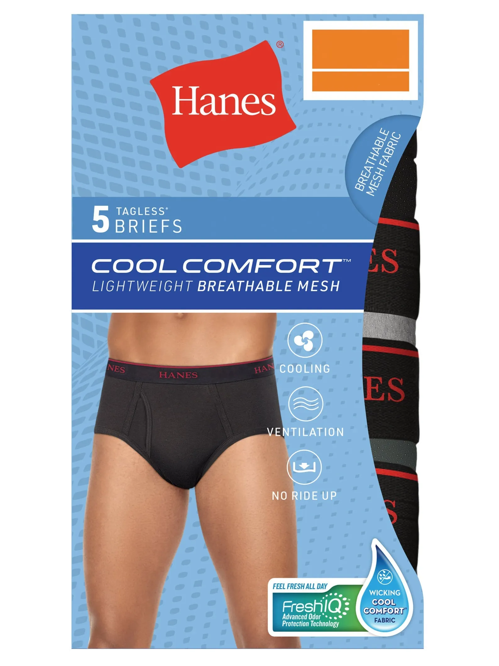 New Hanes Men's Cool Comfort Lightweight Breathable Mesh Brief, 5 Pack, sz M!