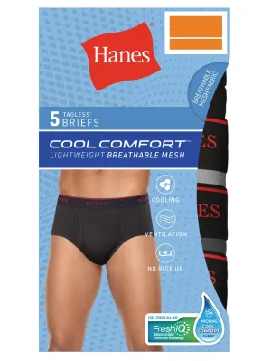 New Hanes Men's Cool Comfort Lightweight Breathable Mesh Brief, 5 Pack, sz M!