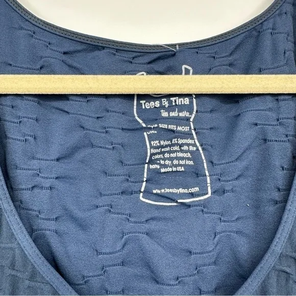 NEW Tees By Tina Groove Tunic Dress in Vintage Blue 22D OSFM MSRP $110