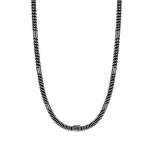 Nomination B-Yond Necklace, Hyper Edition, Washer Link Chain, Black Cubic Zirconia, Vintage Black PVD, Stainless Steel