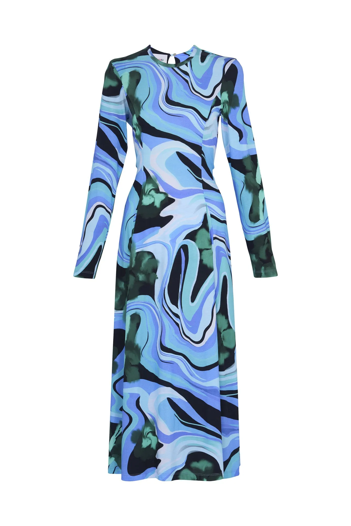 Nono Dress in Marmol Verde Print