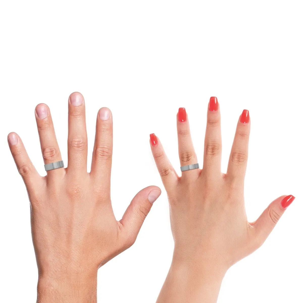 NORSK | Rose Gold Ring, Silver Tungsten Ring, Brushed, Flat