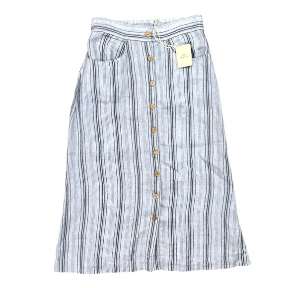 NWT Faherty La Jolla Skirt In Day Lily Stripe Blue size Small