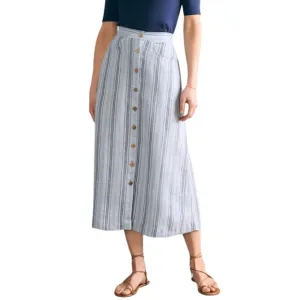 NWT Faherty La Jolla Skirt In Day Lily Stripe Blue size Small