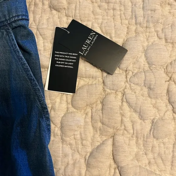 NWT Lauren Ralph Lauren Blue Denim Midi Skirt