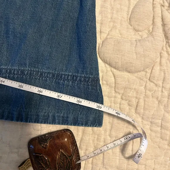 NWT Lauren Ralph Lauren Blue Denim Midi Skirt
