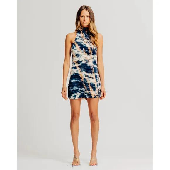 NWT Ronny Kobo Kit Dress Indigo Combo Size S
