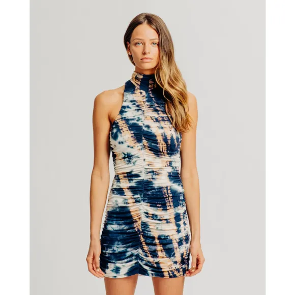 NWT Ronny Kobo Kit Dress Indigo Combo Size S
