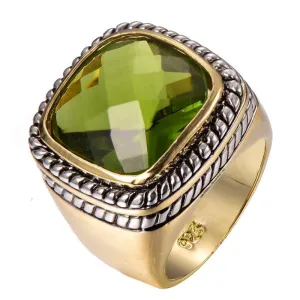 Olive Green Crystal Stone Fashion Ring for Men