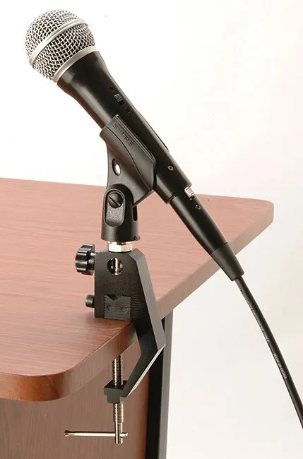 On Stage Table or Stand Microphone Clip Attachment Clamp