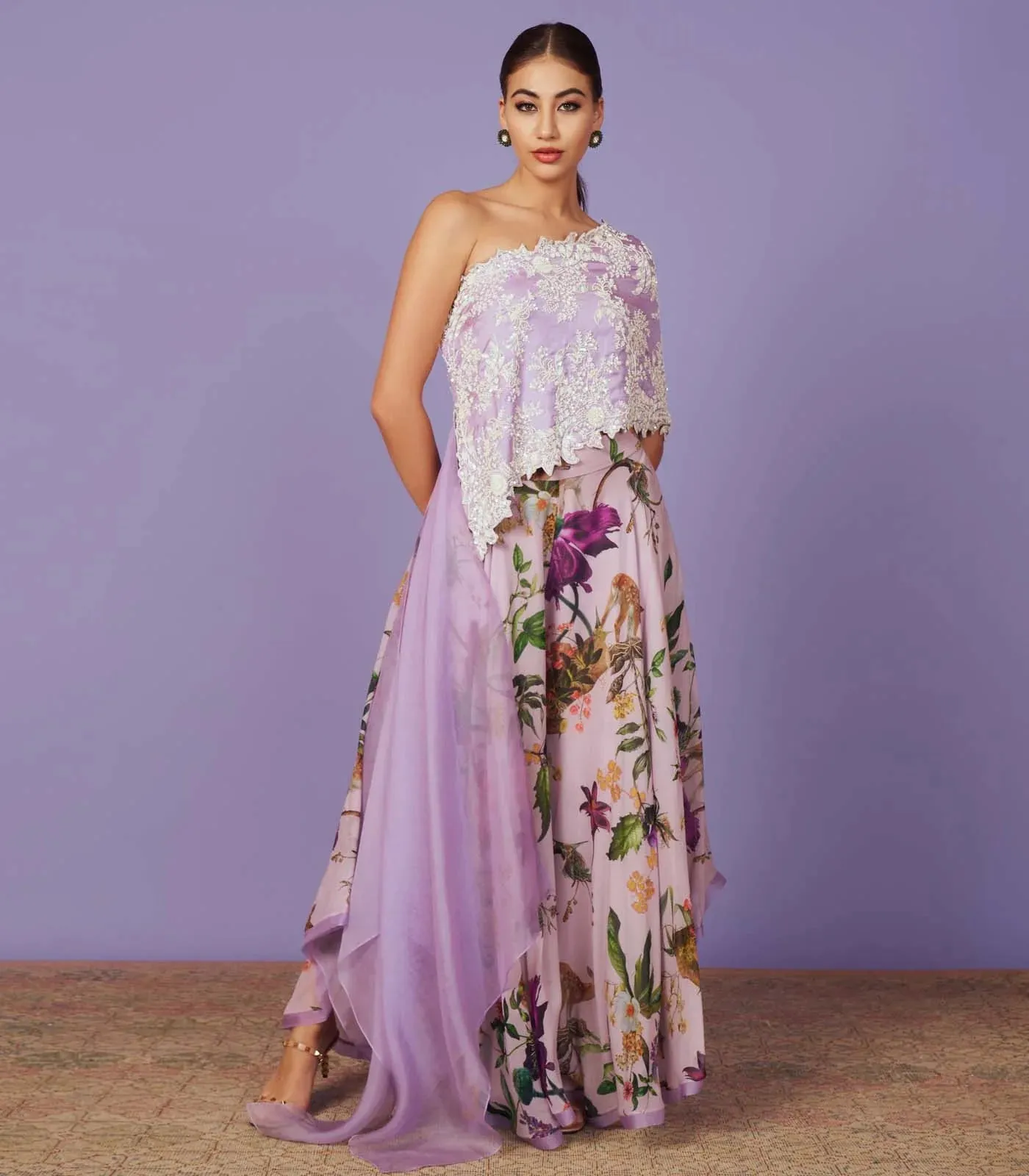 ONE SHOULDER CAPE SET