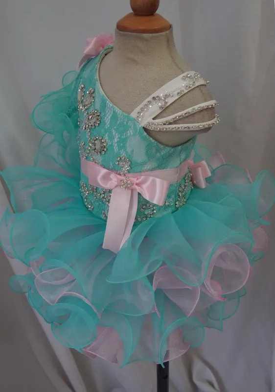 One Sleeve Little Girl/Baby Miss/Child/Toddler Cupcake Pageant Dress