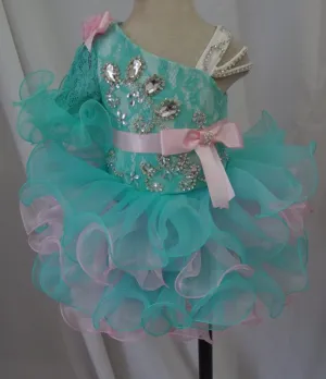 One Sleeve Little Girl/Baby Miss/Child/Toddler Cupcake Pageant Dress