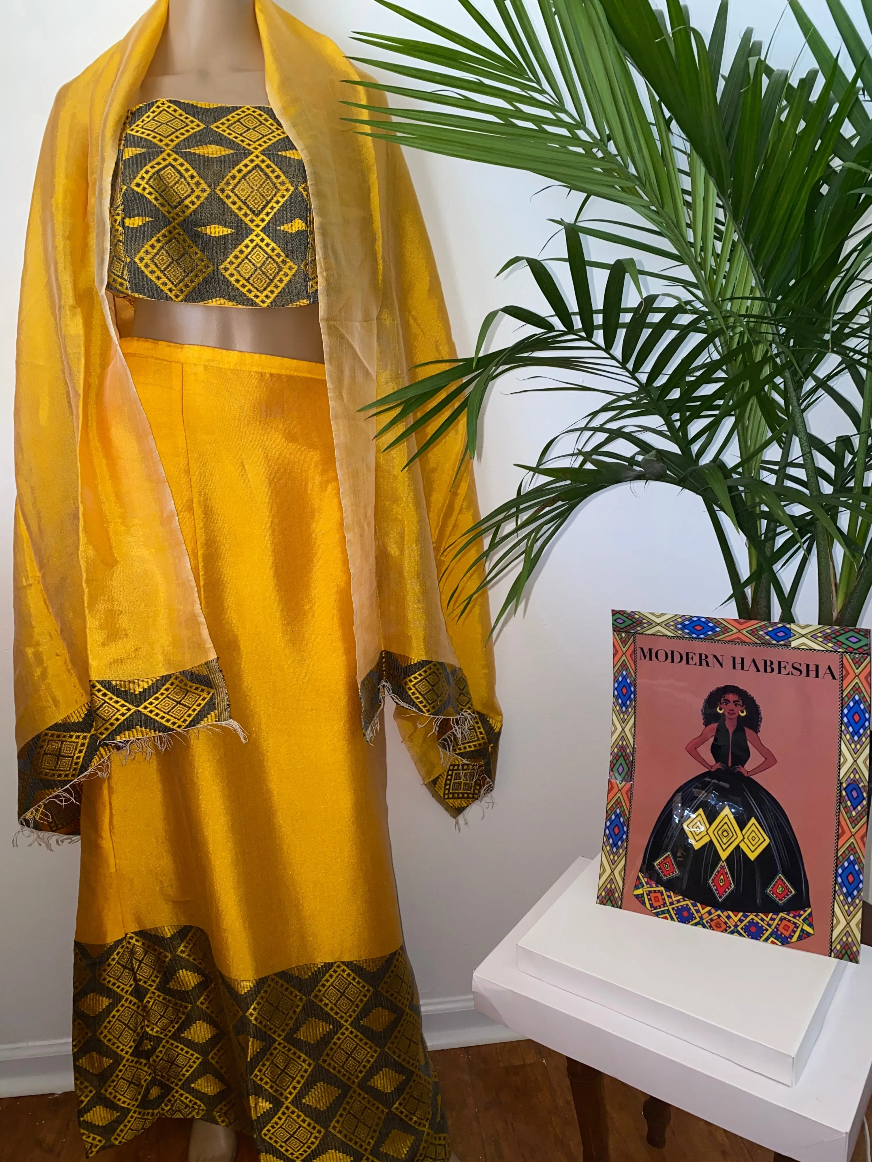 Orange Habesha Kemis