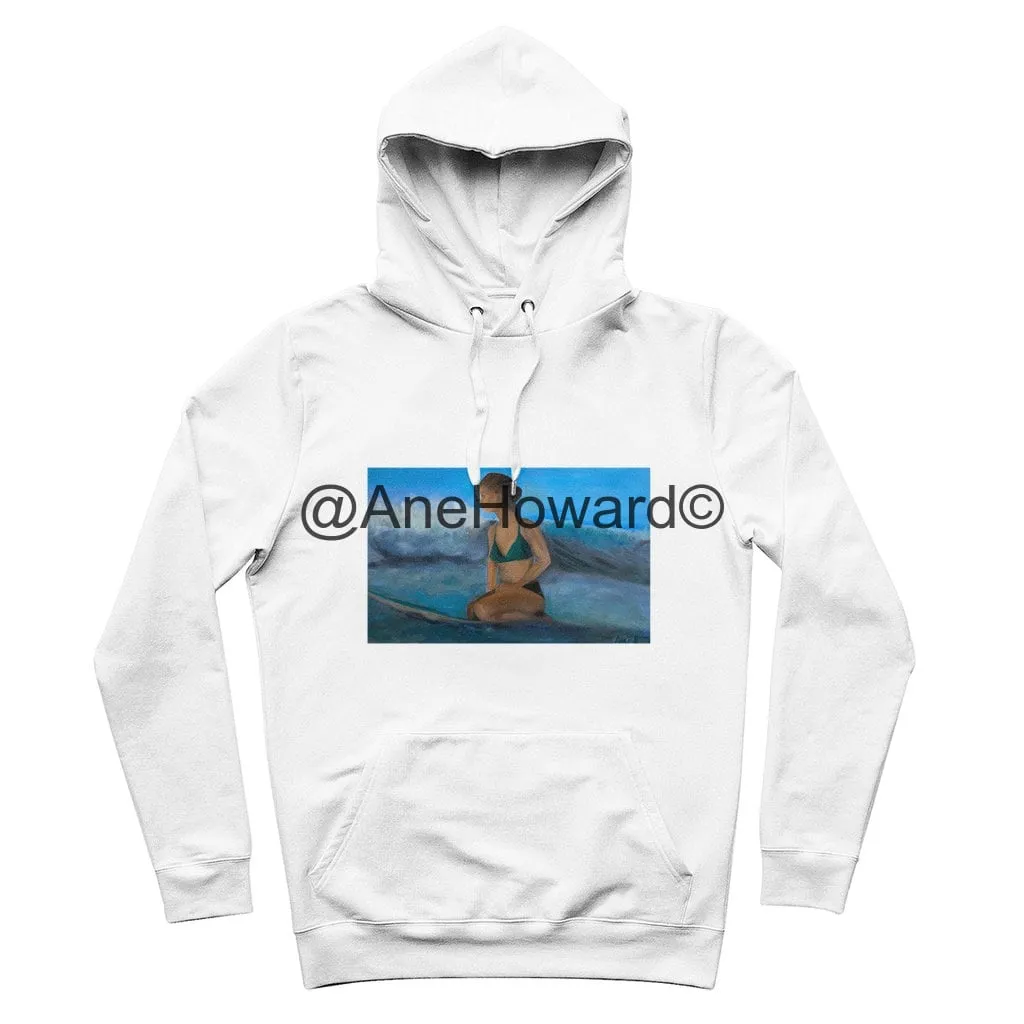 Organic Cotton Hoodie Surfer Waiting for the next Wave
