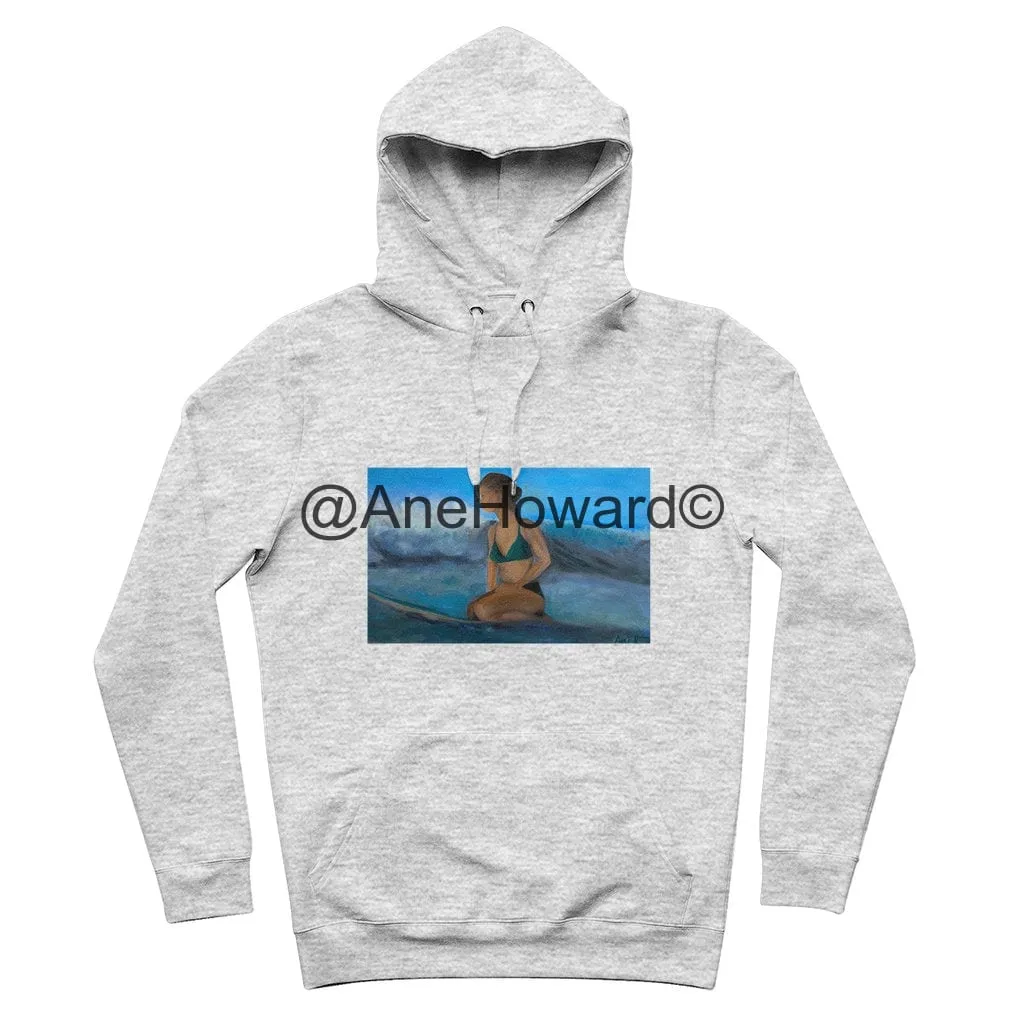 Organic Cotton Hoodie Surfer Waiting for the next Wave