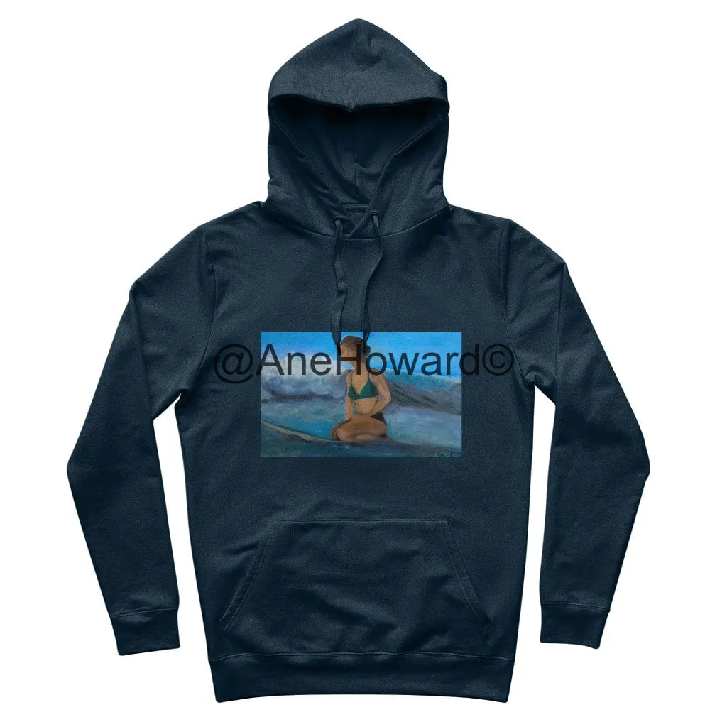 Organic Cotton Hoodie Surfer Waiting for the next Wave
