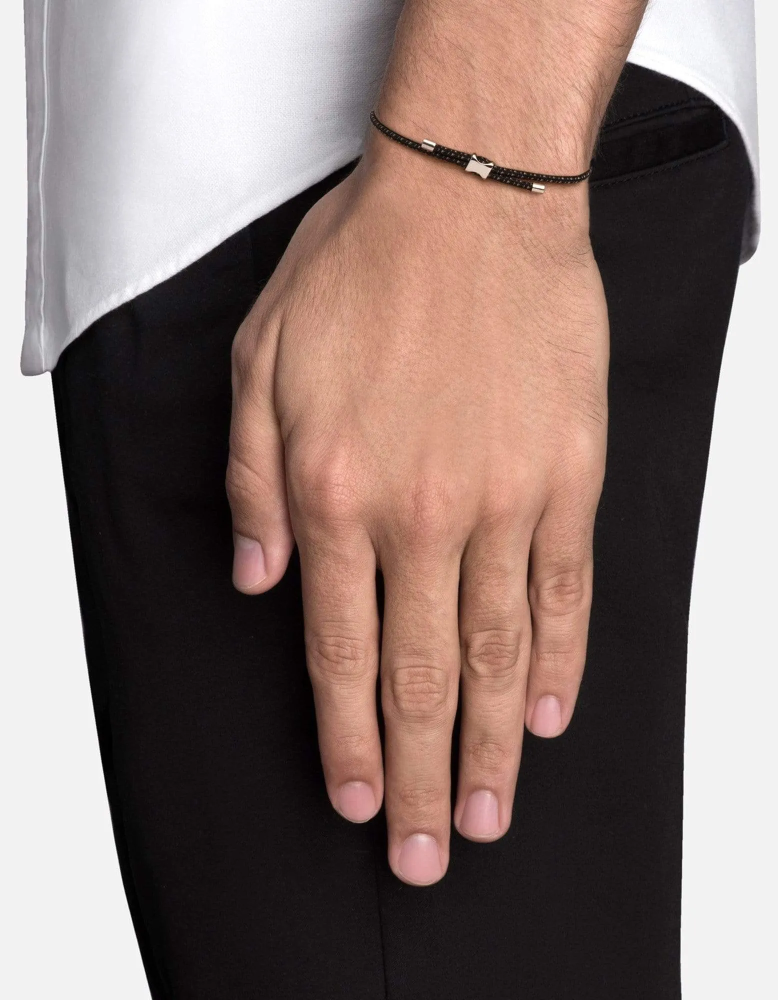 Orson Pull Bungee Rope Bracelet, Sterling Silver