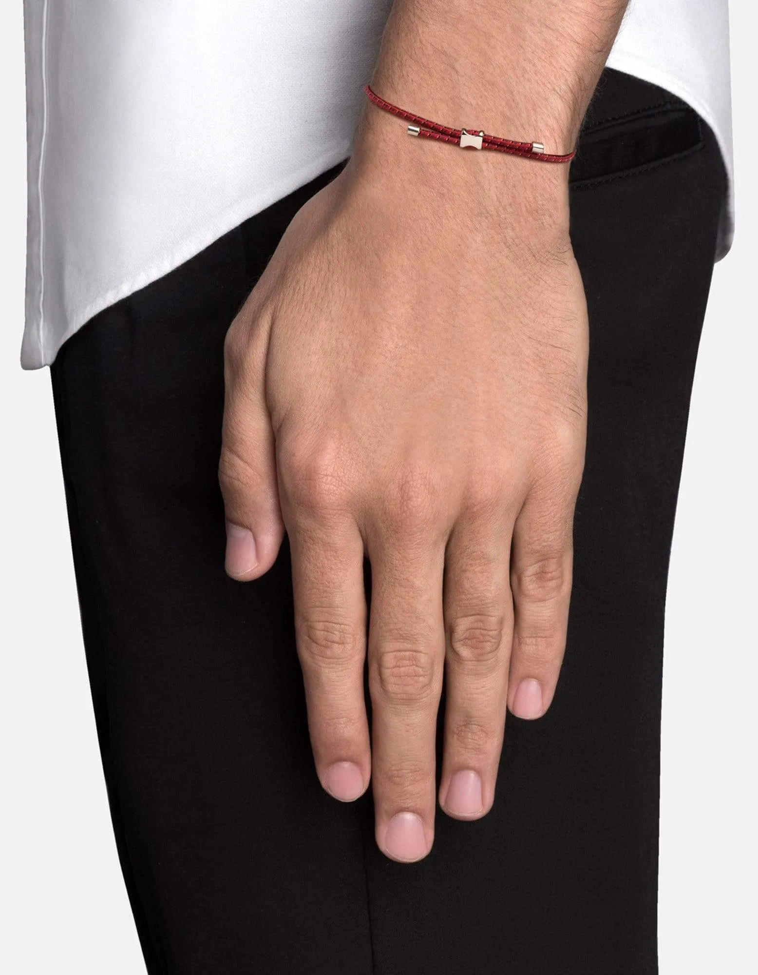 Orson Pull Bungee Rope Bracelet, Sterling Silver