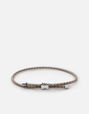 Orson Pull Bungee Rope Bracelet, Sterling Silver/Cream-Black