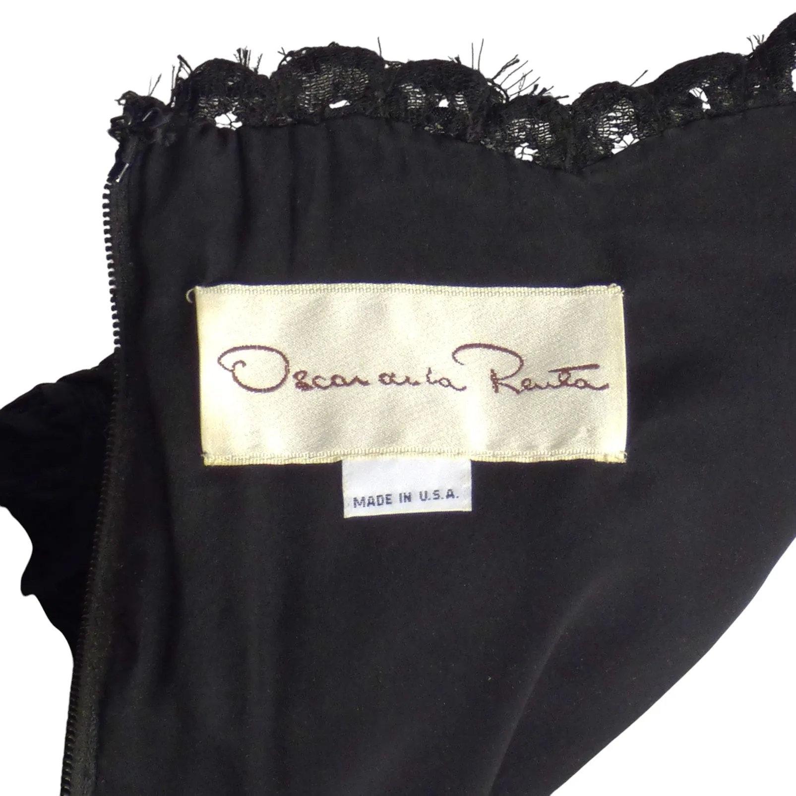 OSCAR DE LA RENTA- 1980s Black Ribbon d'Art Evening Gown, Size 10