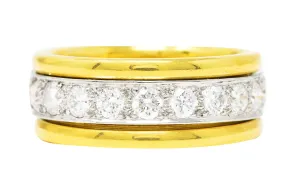 Oscar Heyman 2.00 CTW Diamond Platinum 18 Karat Yellow Gold Unisex Vintage Band Ring