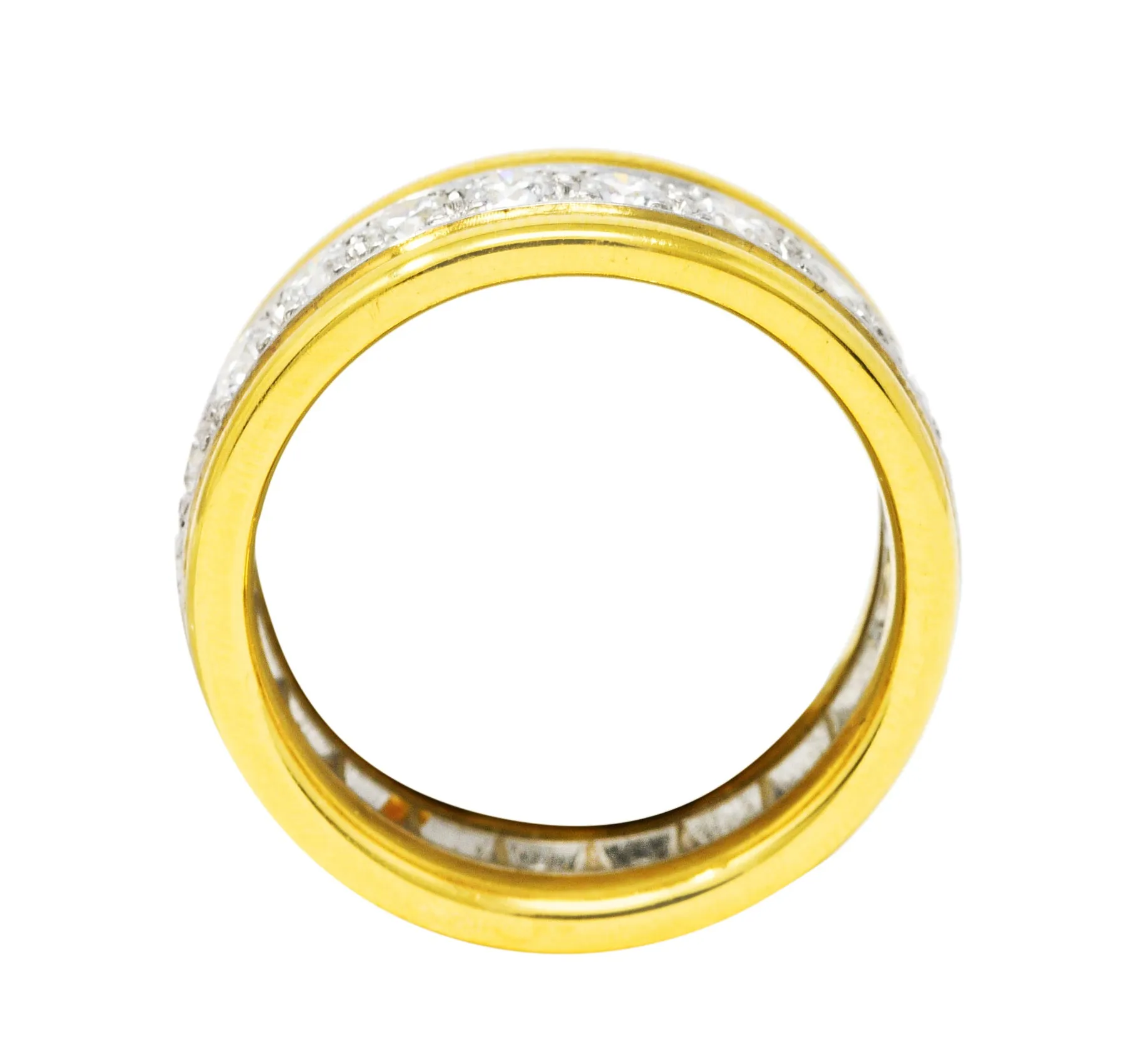 Oscar Heyman 2.00 CTW Diamond Platinum 18 Karat Yellow Gold Unisex Vintage Band Ring