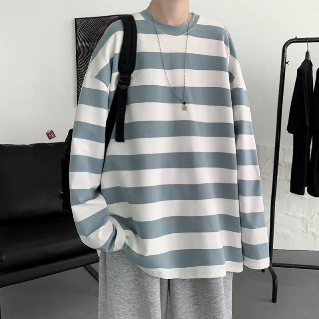 Oversized Striped T-shirt - K-Pop Inspired Streetwear!