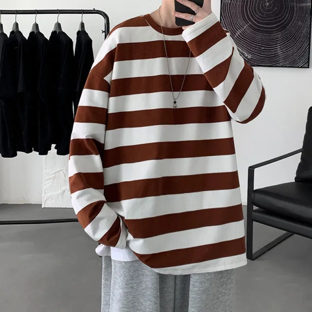 Oversized Striped T-shirt - K-Pop Inspired Streetwear!