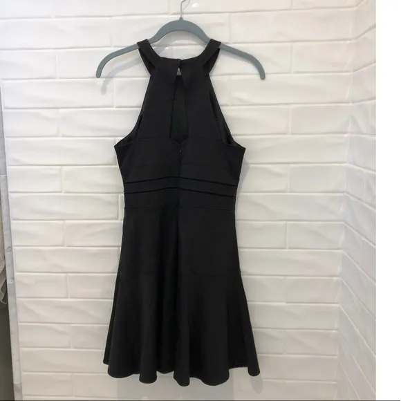PARKER Black Brady Seamed Flare-hem Cocktail Dress
