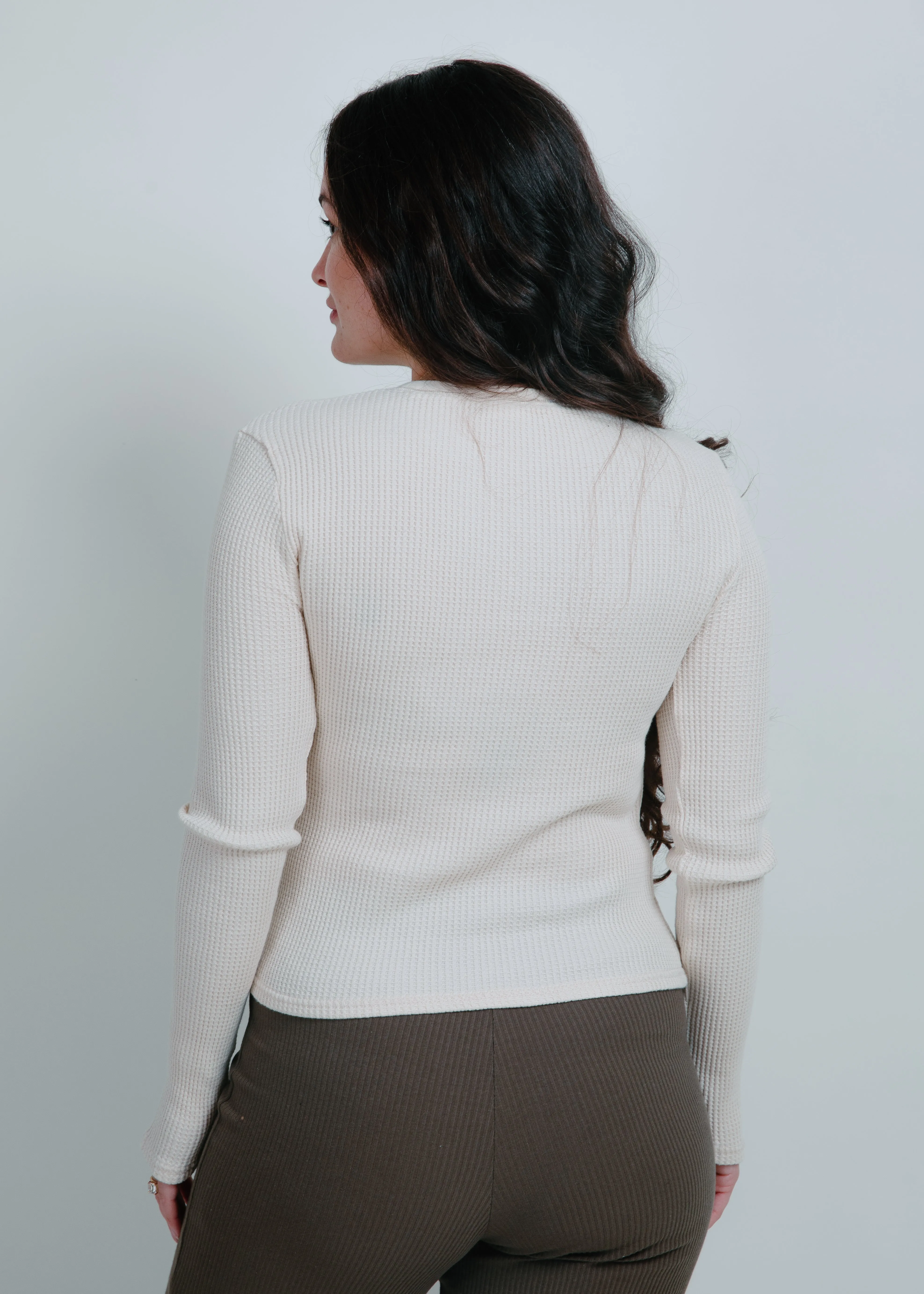 Paxton Waffle Knit Top - Cream