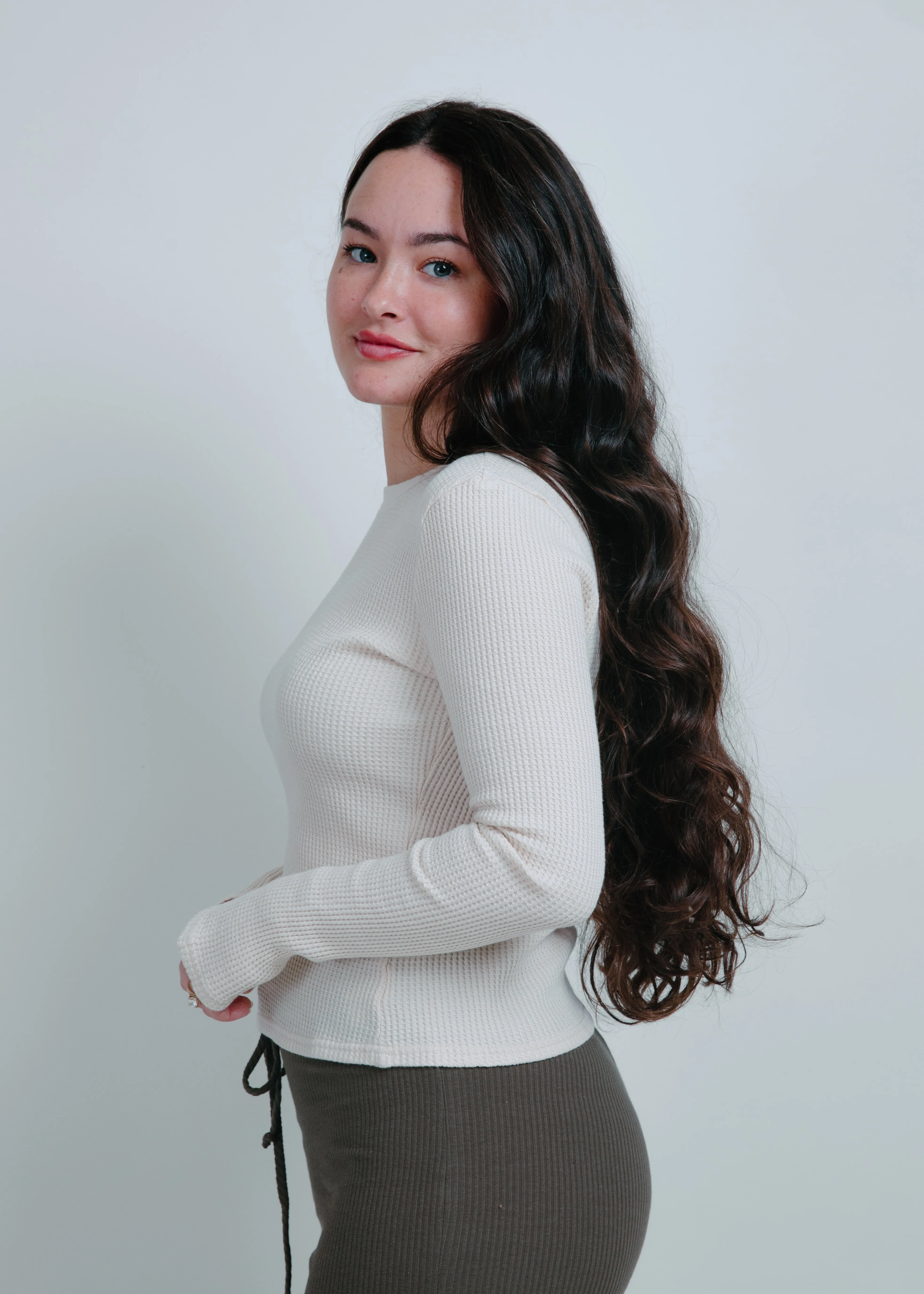 Paxton Waffle Knit Top - Cream