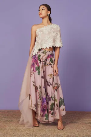 PEARL WORK ONE SHOULDER CAPE SET