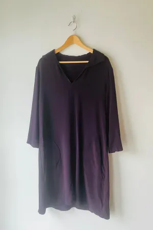 Peter Cohen Deep Plum Silk Midi Dress