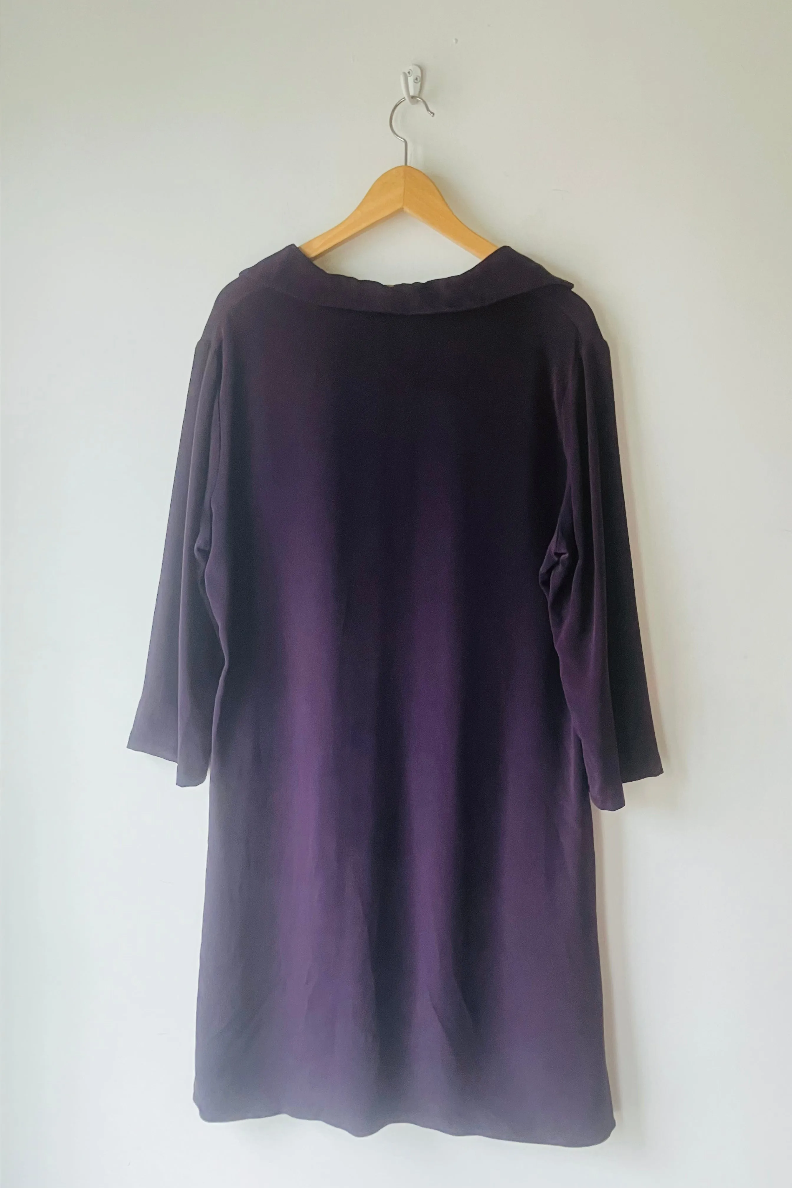 Peter Cohen Deep Plum Silk Midi Dress