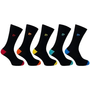 Pierre Cardin 5 Pack Bamboo Socks - Striped Heel & Toe