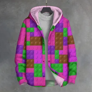 Pink Button Cardigan Hoodie 2410003907
