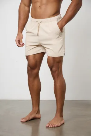 Plain Swim Short in Stone