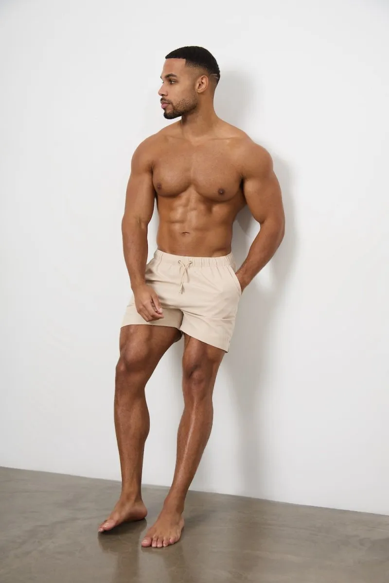 Plain Swim Short in Stone