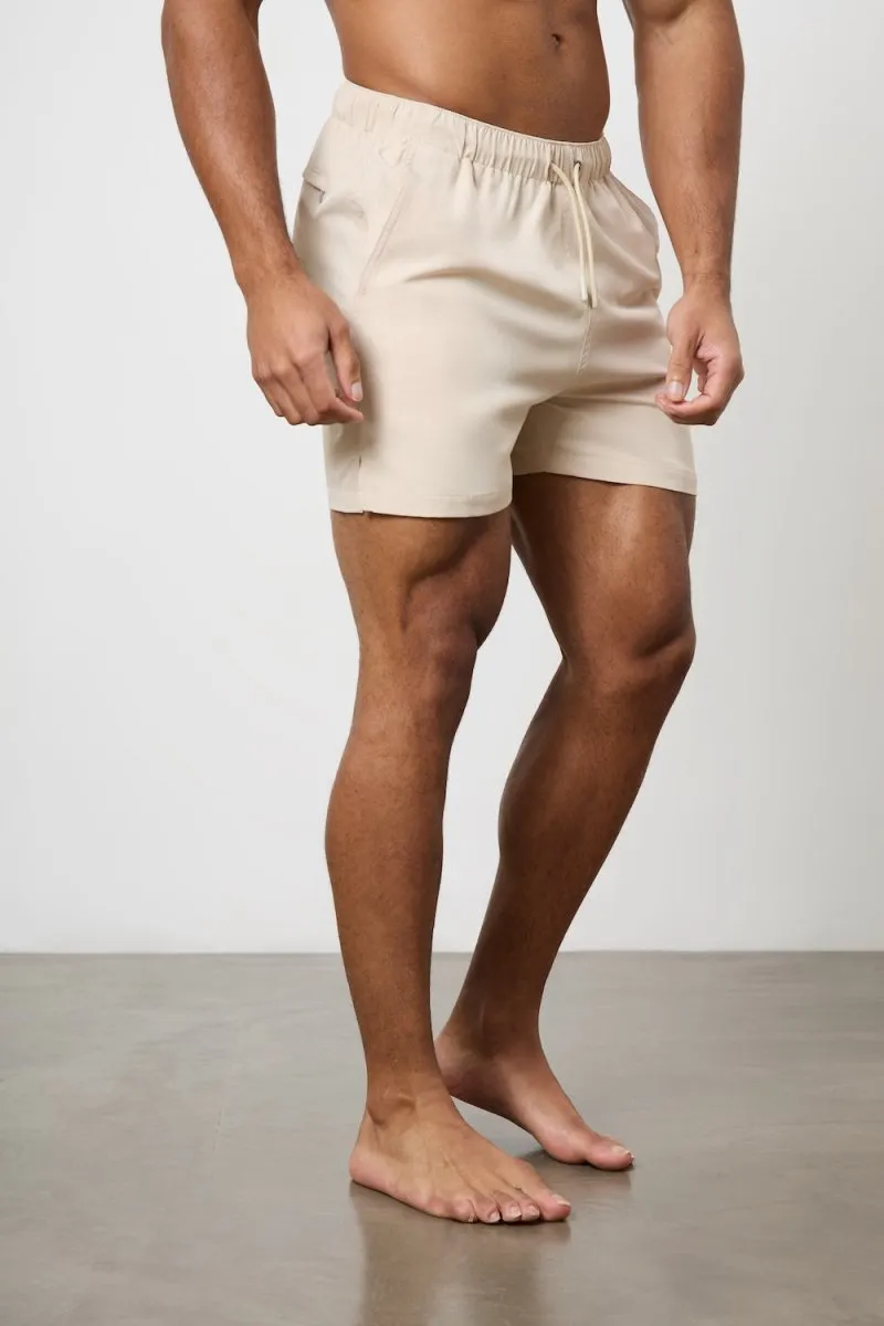 Plain Swim Short in Stone