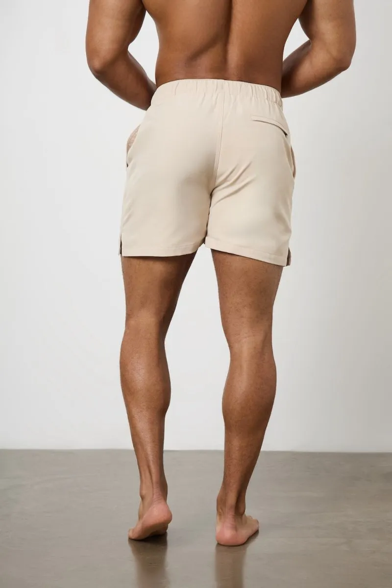 Plain Swim Short in Stone