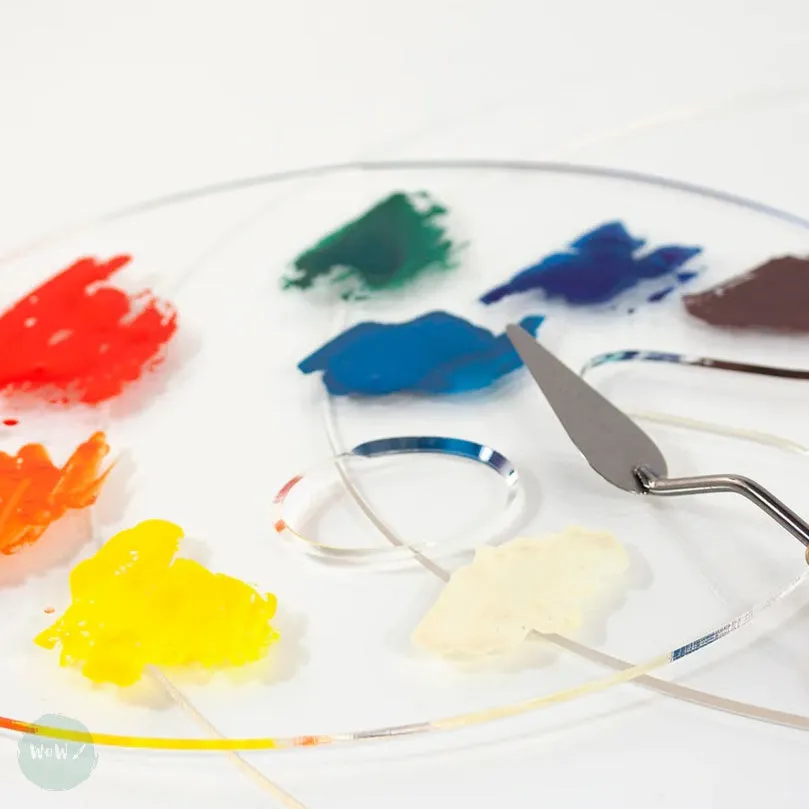 Plastic Palette- Clear PLEXIGLASS Oval Flat Palette- Large 28 x 36cm