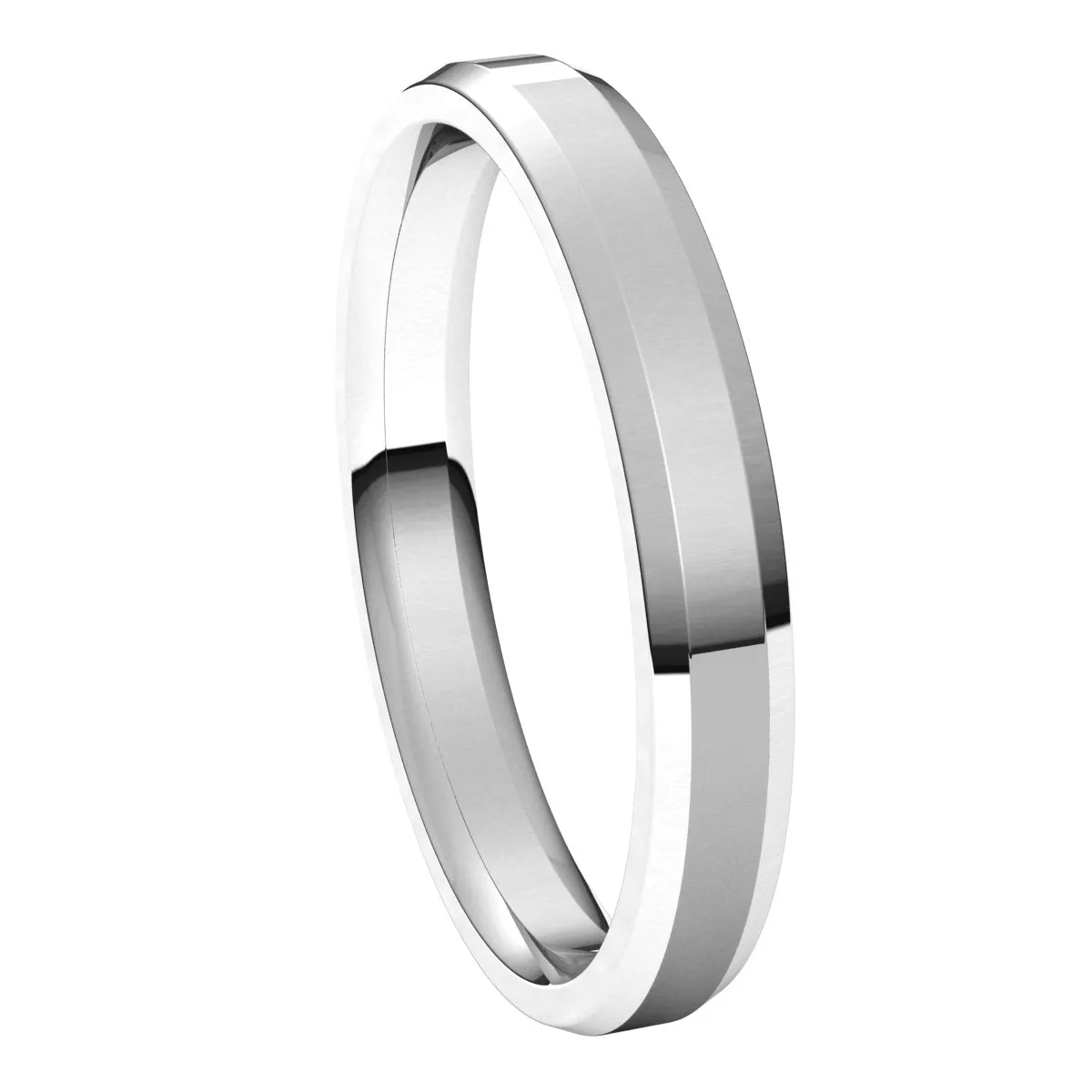 Platinum 3 mm Beveled Edge Comfort Fit Light Band