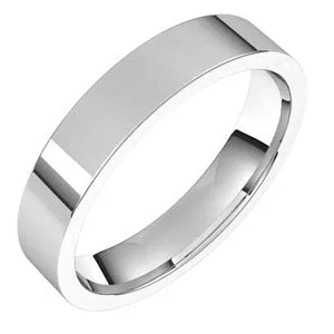 Platinum 4 mm Flat Comfort Fit Light Band Size 10