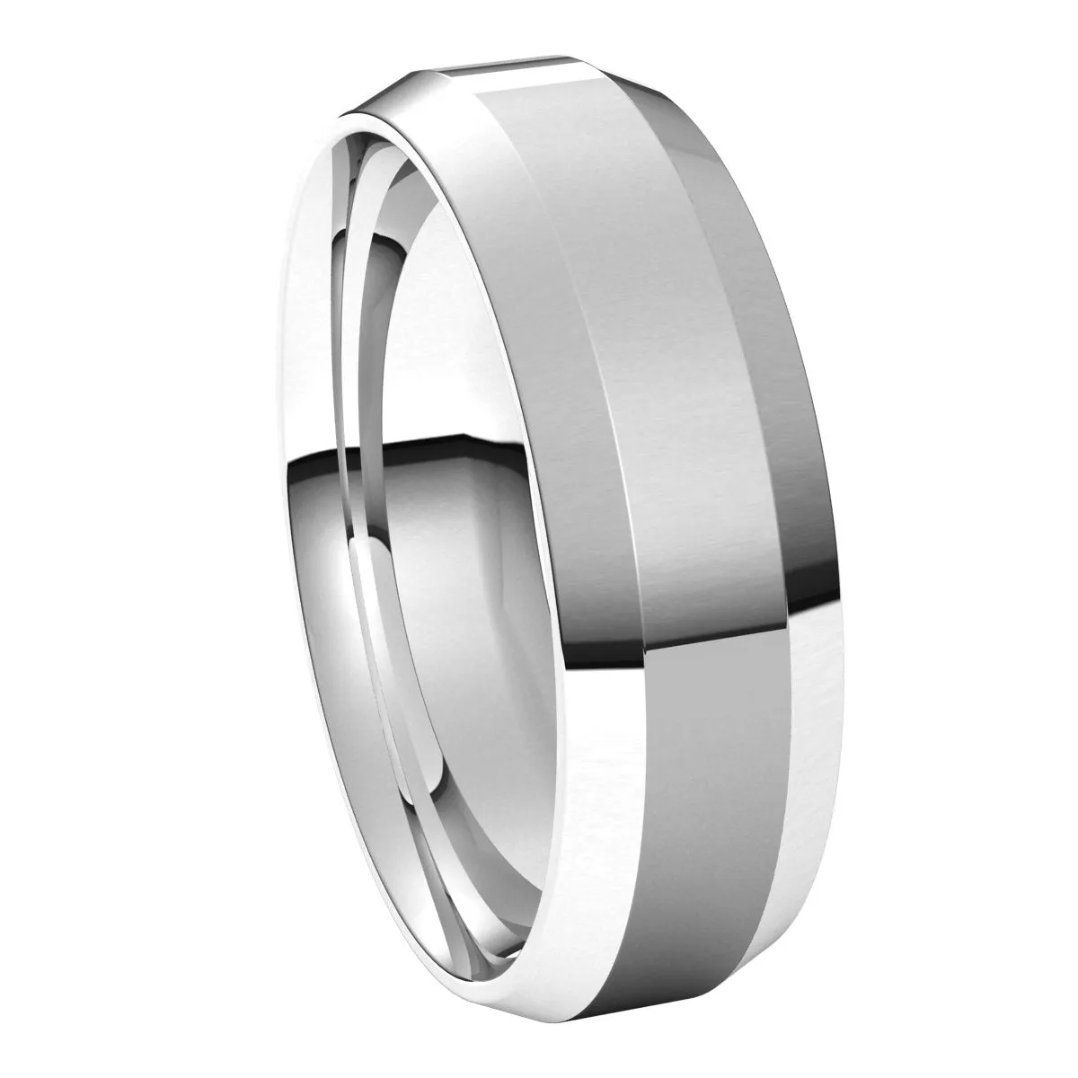 Platinum 6 mm Beveled Edge Comfort Fit Light Band